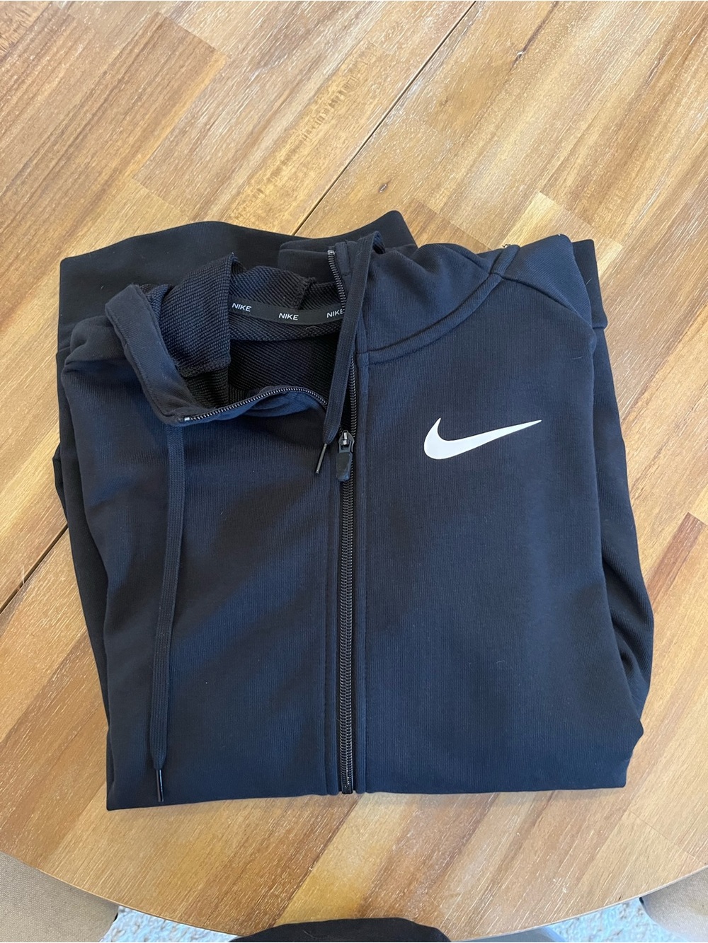 Nike Black Full-Zip Performance Jacket with White Swoosh